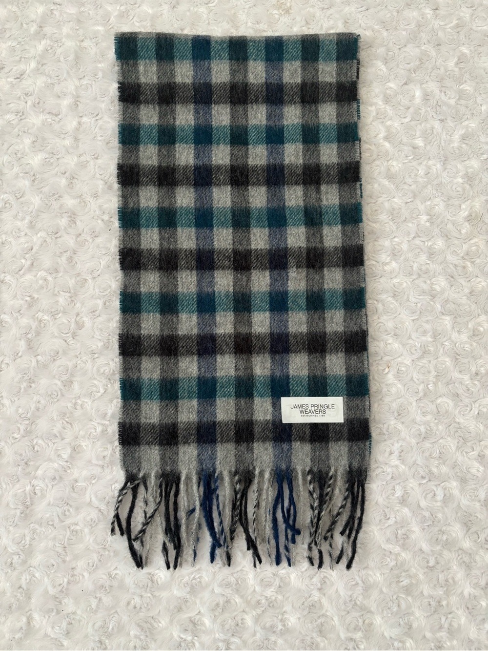 James Pringle Weavers Merino Wool Scarf Tartan Plaid - Picture 3 of 7